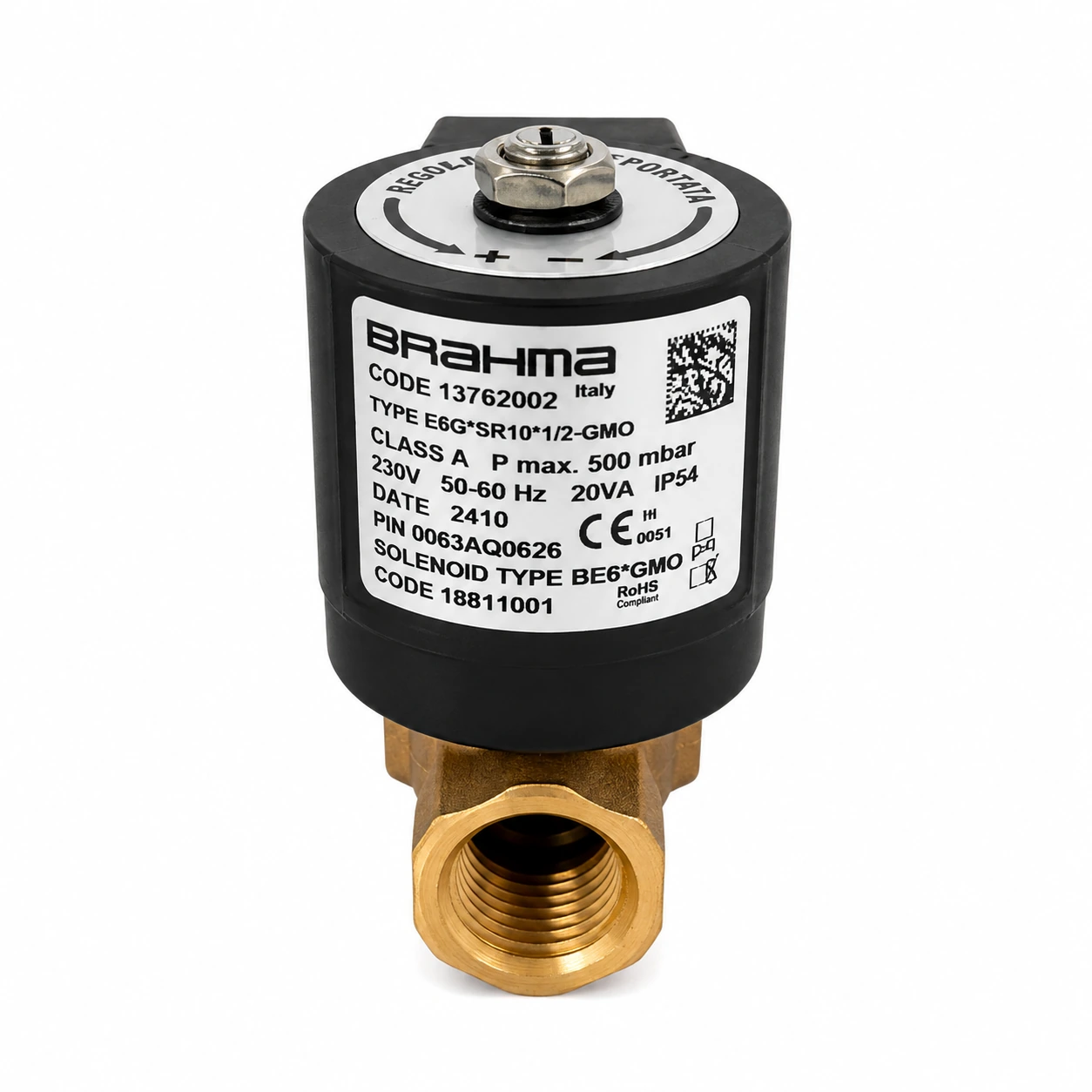 Brahma E6G Solenoid Qaz Klapanı 230V – Qazanxana Ehtiyat Hissəsi